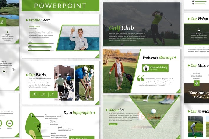 Golf - Sport Business Powerpoint Template - Fedudesign